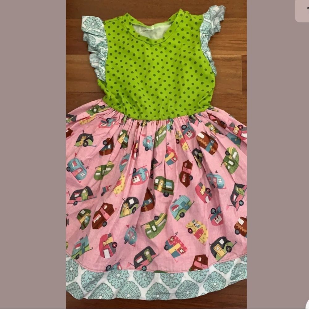 VGUC Chris n missy boutique Happy Camper dress 8